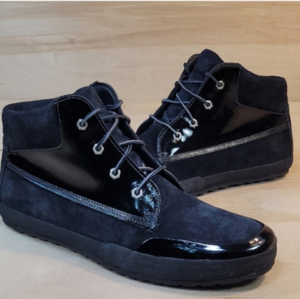 Timberland Lounger Chukka Lace up Ankle Boots Black Size 7.5 Goth Punk Grunge - Picture 1 of 7